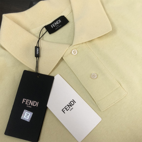Fendi, Men's Polo, Yellow