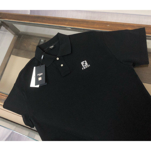 Fendi, Men's Polo, Black