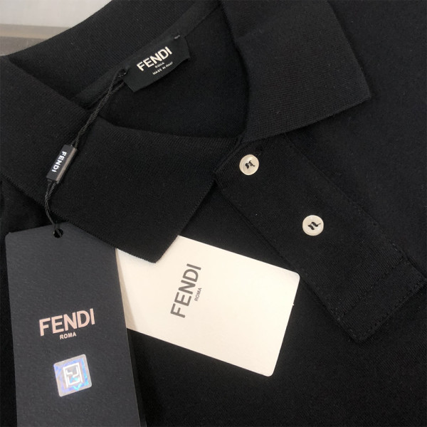 Fendi, Men's Polo, Black