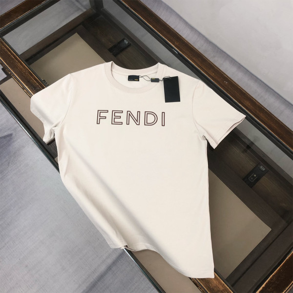 Fendi, Men's T-Shirt, Creme