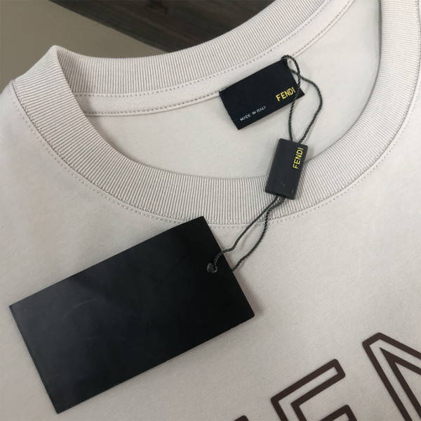 Fendi, Men's T-Shirt, Creme