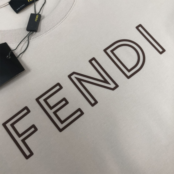 Fendi, Men's T-Shirt, Creme