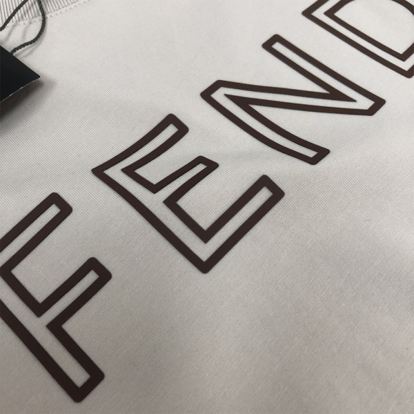 Fendi, Men's T-Shirt, Creme