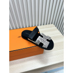 Hermes, Chypre, Women's Sandal, Black
