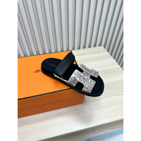 Hermes, Chypre, Women's Sandal, Black