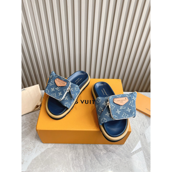 Louis Vuitton, Women's Slipper, Blue