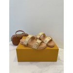 Louis Vuitton, Women's Slipper, Camel
