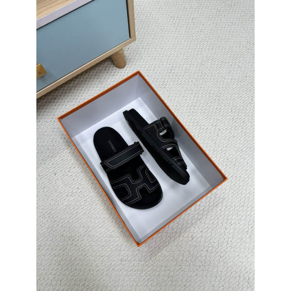 Hermes, Chypre, Men's Sandal, Black