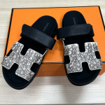 Hermes, Chypre, Men's Sandal, Black