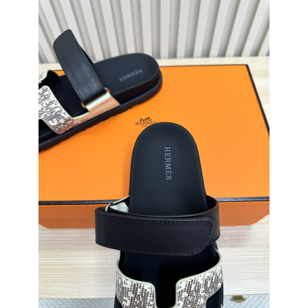 Hermes, Chypre, Men's Sandal, Black