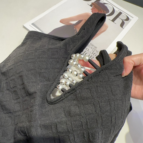 Chanel, Women's Swimsuit, Black