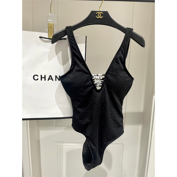 Chanel, Women's Swimsuit, Black