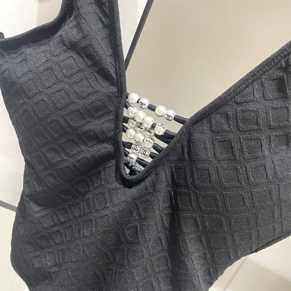 Chanel, Women's Swimsuit, Black