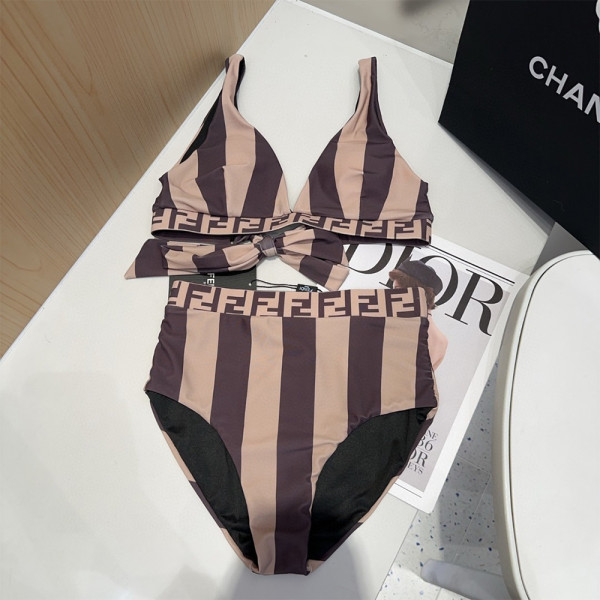 Fendi, Women's Swimsuit, Brown