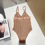 Gucci, Women's Swimsuit, Brown, Size L