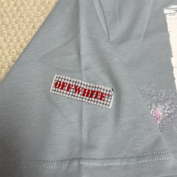 Off White, Men's T-Shirt, Blue