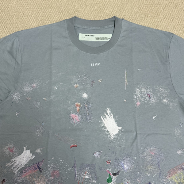 Off White, Men's T-Shirt, Blue