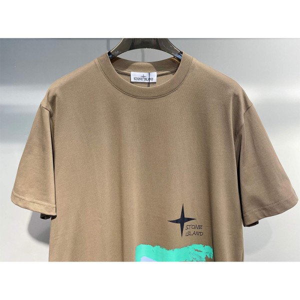 Stone Island, Men's T-Shirt, Brown
