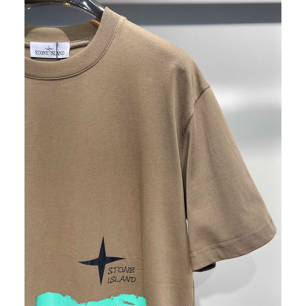 Stone Island, Men's T-Shirt, Brown