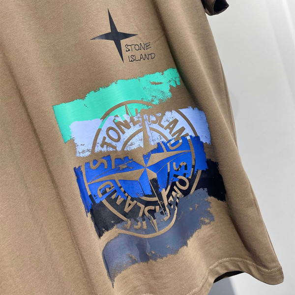 Stone Island, Men's T-Shirt, Brown