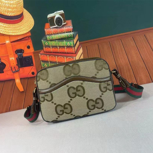 Gucci, Unisex, Canvas Messenger, Brown
