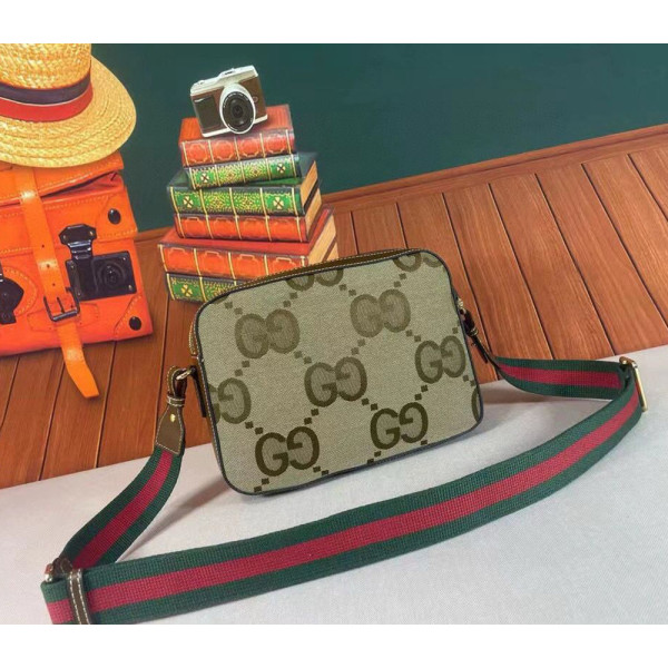 Gucci, Unisex, Canvas Messenger, Brown