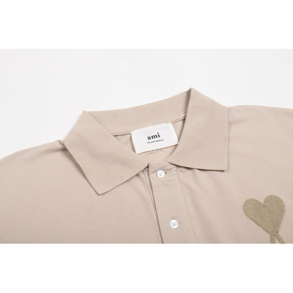 Ami, Men's Polo, Beige
