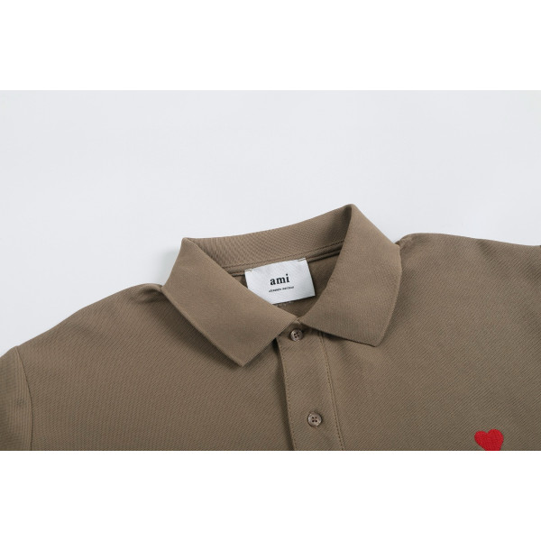 Ami, Men's Polo, Brown