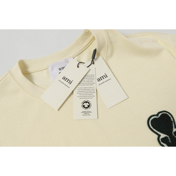 Ami, Men's T-Shirt, Beige