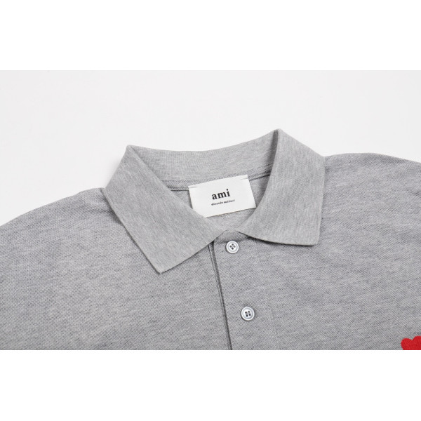 Ami, Women's Polo, Grey