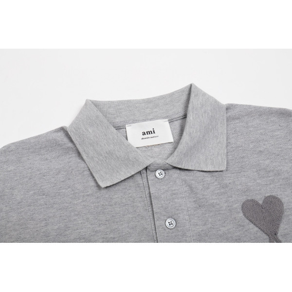 Ami, Women's Polo, Grey