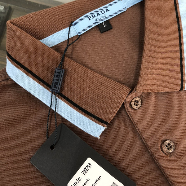 Prada, Men's Polo, Brown