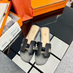 Hermes, Oran, Women's Slipper, Black