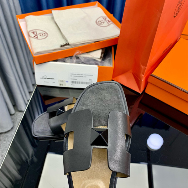 Hermes, Oran, Women's Slipper, Black