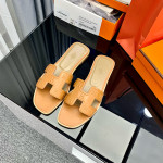 Hermes, Oran, Women's Slipper, Camel