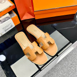Hermes, Oran, Women's Slipper, Camel