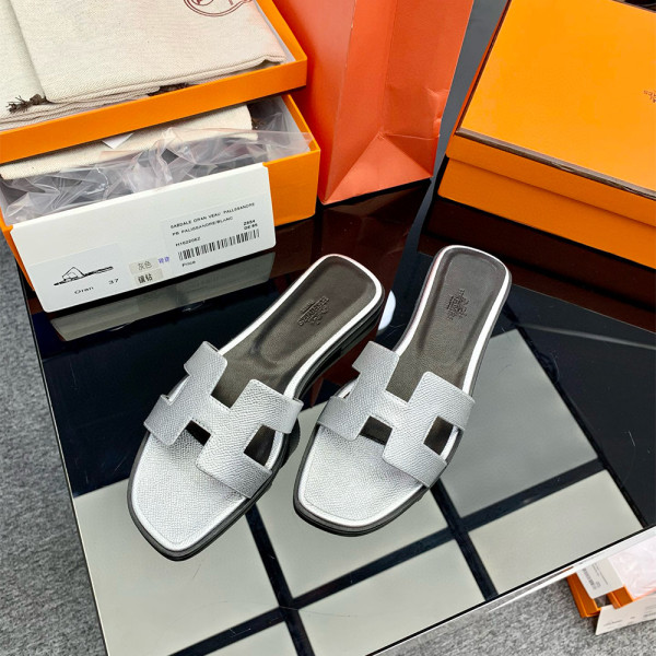 Hermes, Oran, Women's Slipper, Silver