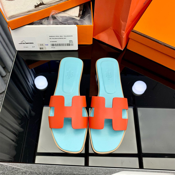 Hermes, Oran, Women's Slipper, Orange