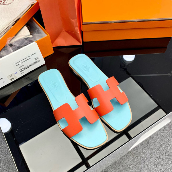 Hermes, Oran, Women's Slipper, Orange