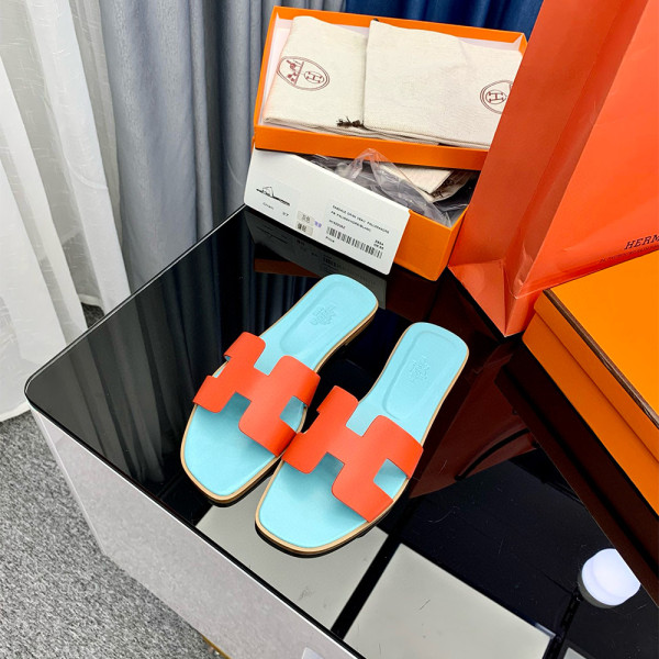 Hermes, Oran, Women's Slipper, Orange