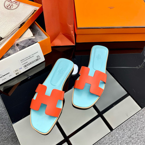Hermes, Oran, Women's Slipper, Orange