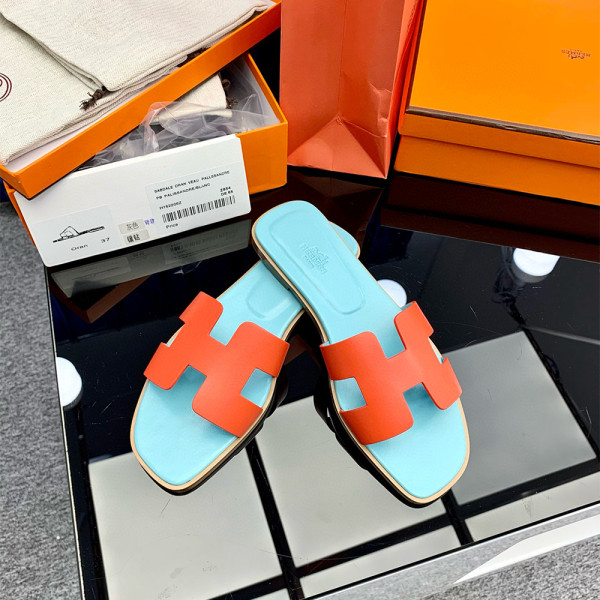Hermes, Oran, Women's Slipper, Orange