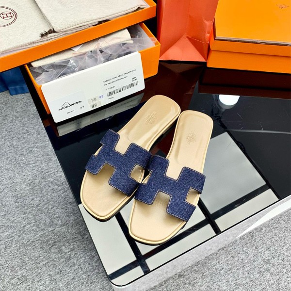 Hermes, Oran, Women's Slipper, White