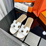 Hermes, Oran, Women's Slipper, White