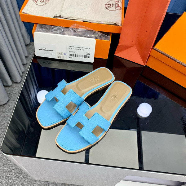 Hermes, Oran, Women's Slipper, Blue