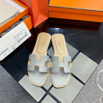 Hermes, Oran, Women's Slipper, Grey