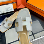 Hermes, Oran, Women's Slipper, Grey