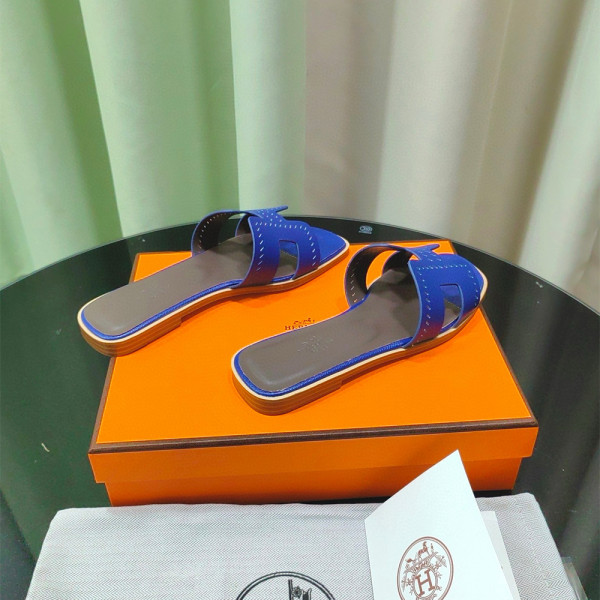 Hermes, Oran, Women's Slipper, Brown