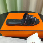 Hermes, Oran, Women's Slipper, Black