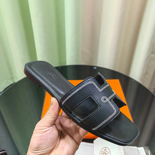 Hermes, Oran, Women's Slipper, Black